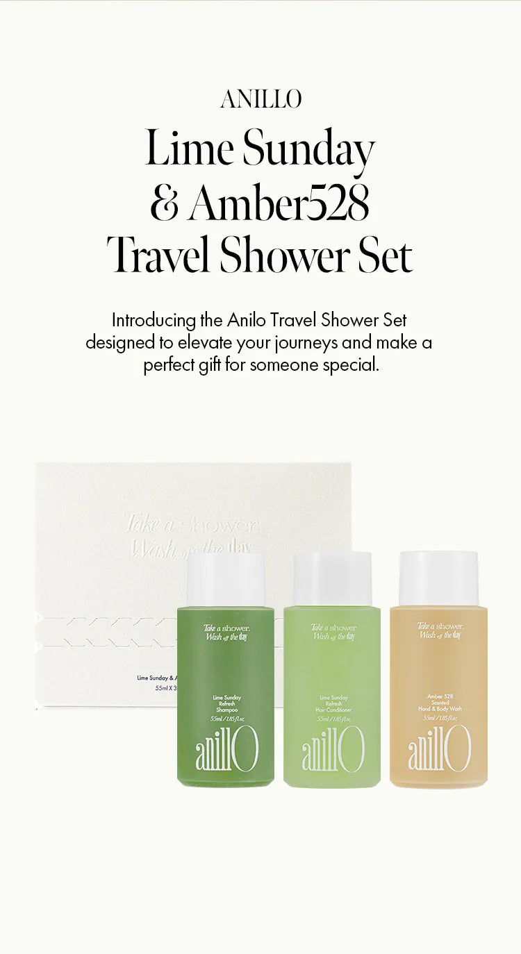 anillO Lime Sunday & Amber528 Travel Shower Set